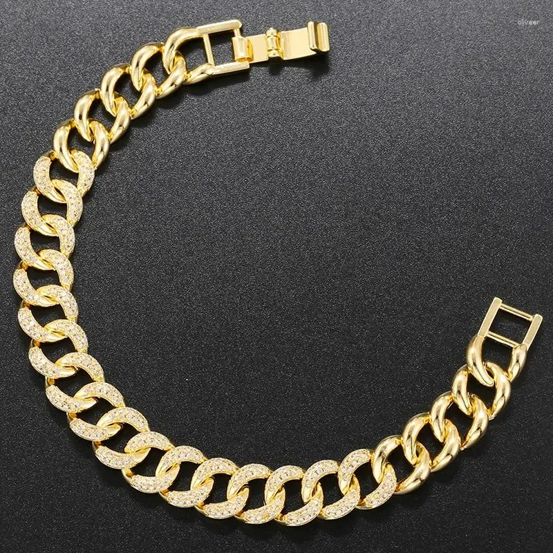 Link bransoletki Zhukou kubańskie kobiety 3 kolory sześcienne cyrkonia bransoletka bransoletka złota para mody biżuteria hurtowa vl399