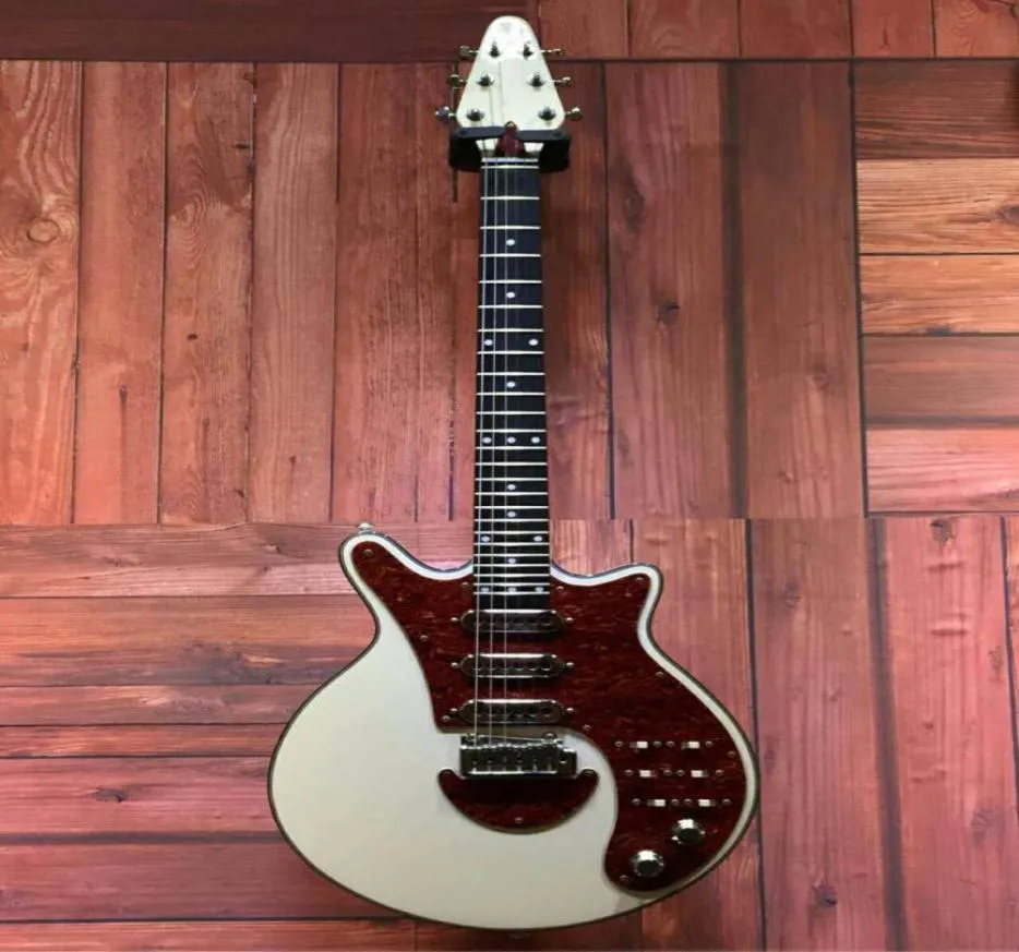 China Made Brian May Gitaar Witte elektrische gitaar 24 frets bmg speciale antieke witte elektrische gitaar met Tremolo Bridge9708882