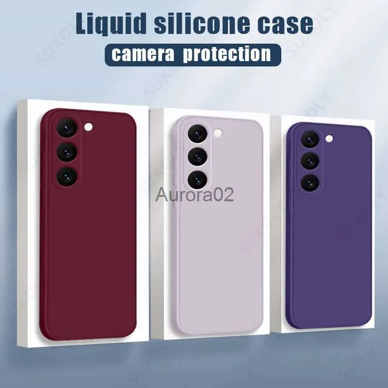 Mobiltelefonfodral för Samsung Galaxy S23 S22 S24 Ultra Fe A53 A52 A54 5G Liquid Silicone Soft Case Plus S21 S20 Cover YQ240330