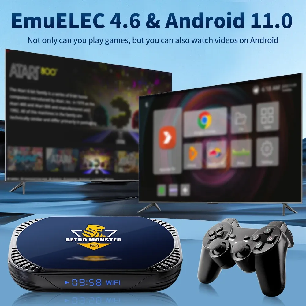 4K Retro Game Console & Android TV Box - 48000+ Games, 70+