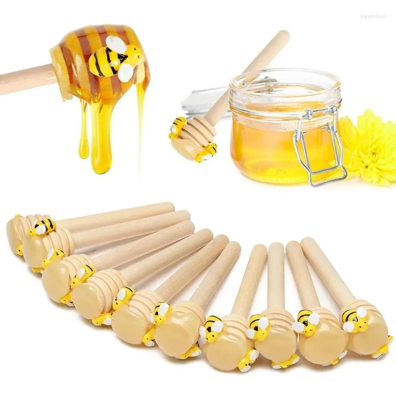 Colheres de alta qualidade Honey Stir Bar Mixing Handle Jar Colher Prático Dipper Long Stick Suprimentos Cozinha