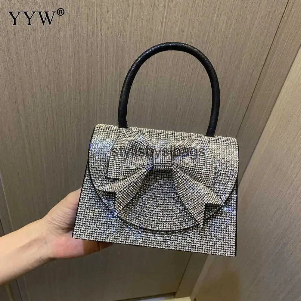 Clutch Bags Women Luxury Bowknot Handbags Diamonds Metal Small Day Clutch Party Evening Crossbody Bags Vacation Female Purse Bags Phone Bags H240330