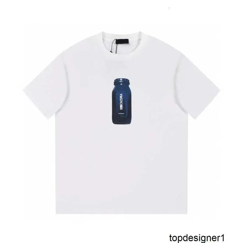 Designer Version correcte et vérifiée du T-shirt à manches courtes à motif de bouteille de luxe d'été 2024 pour hommes et femmes 7FV3