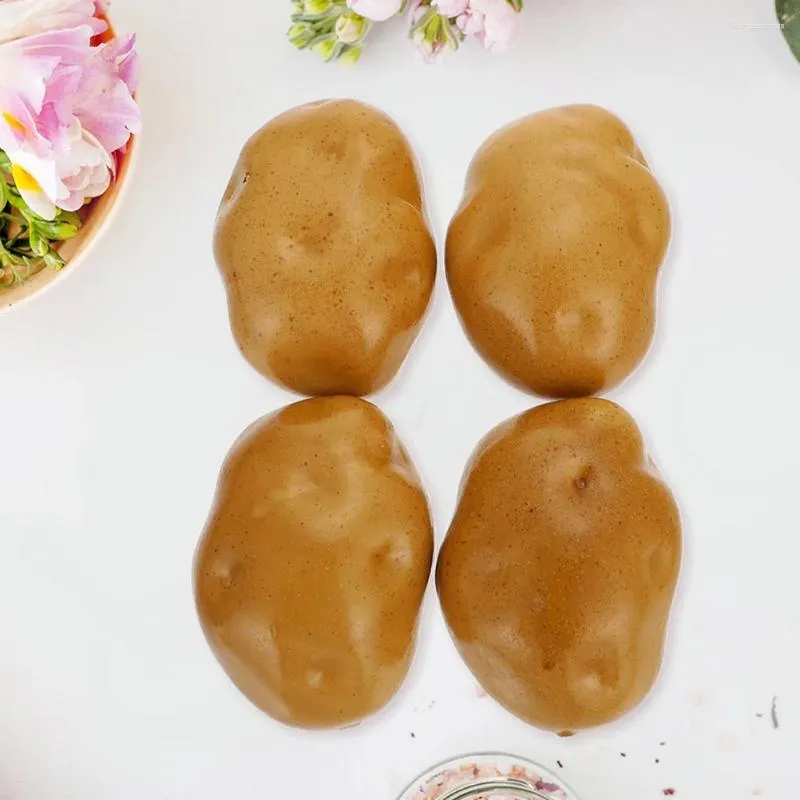 Decorative Flowers 8pcs Artificial Potatoes Fake Realistic Lifelike Vegetable Home Kitchen DIY Potato Model