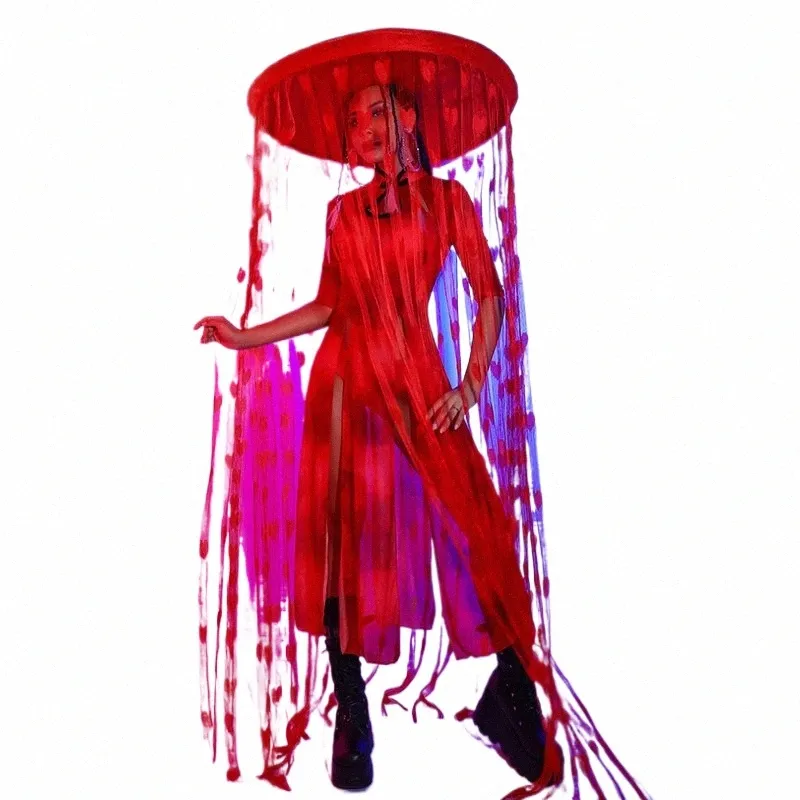 2023 Costumes de danse jazz pour femmes tenues rouges style chinois hip hop danse performance vêtements rave scène festival porter DQS12716 G7aT #