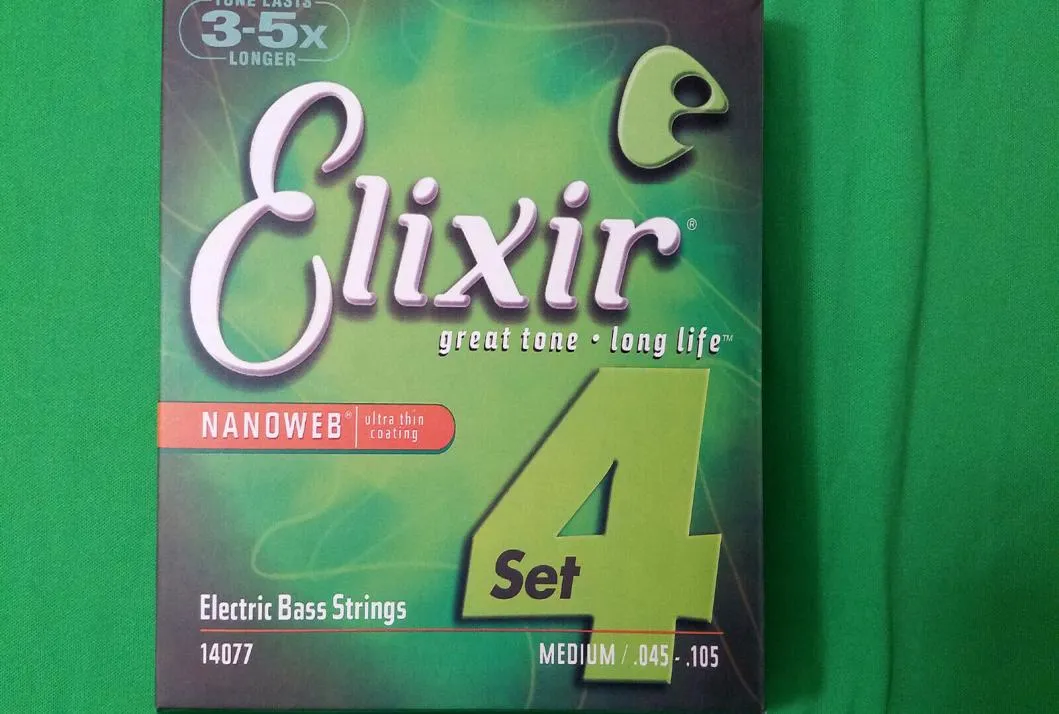 Elixir 14077 Nanoweb tone Great Long Long Electric Bass 4strings 0450650851058184733