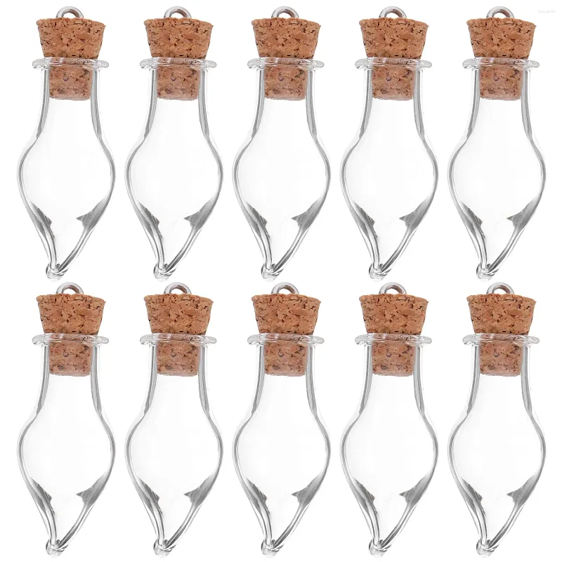 Vases 10 pcs Mini bouteille en verre minuscules pots avec bouteilles en liège couvercle couvercles décoratifs petit vase mignon conteneur sable