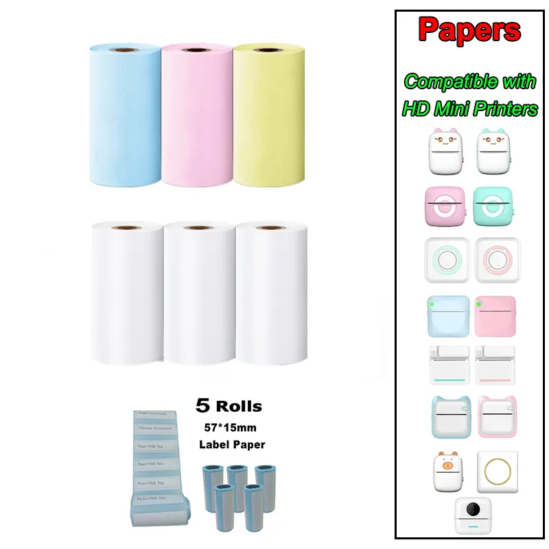 thumbnail image 2 of 30 Rolls Thermal Paper For Kids Instant Print Camera - White Sticker Replacement Paper 2 of 5