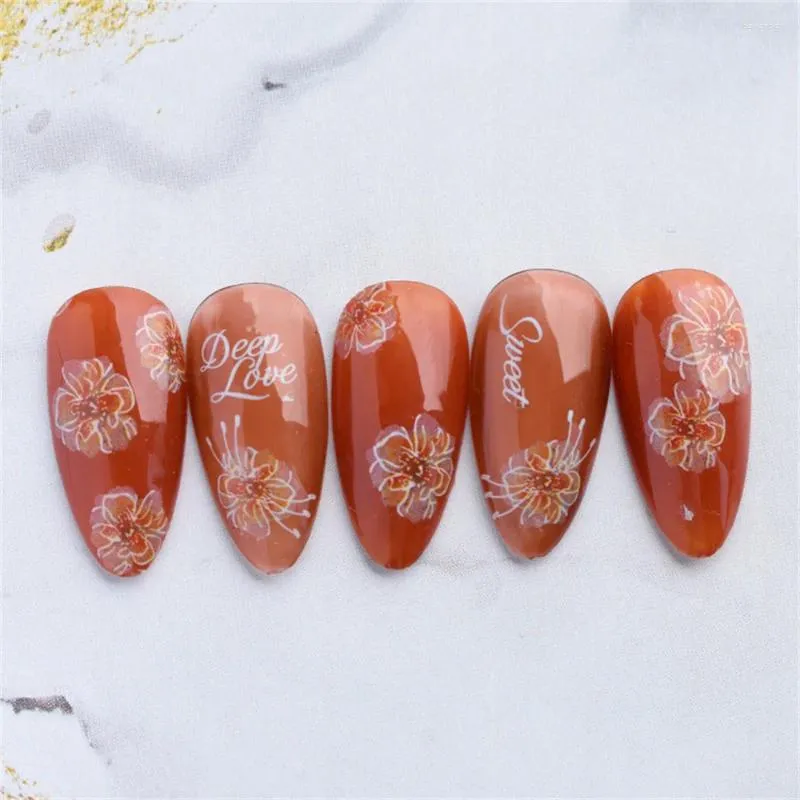 Storage Bags Nail Stickers Easy To Apply Exquisite Semi-transparent Design Ins Trend Trending In-demand Floral Instant Art Trendy