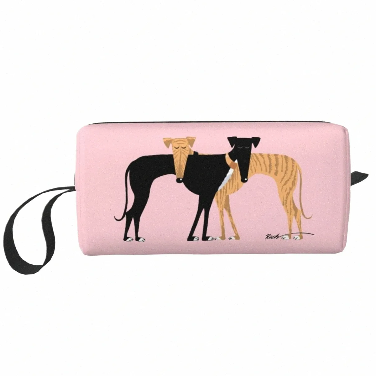 Greyhound Dog Makeup Bag For Women Travel Cosmetic Organizer Fi Head Rest Brindle Hound Storage Toalettetis Påsar B1ap#