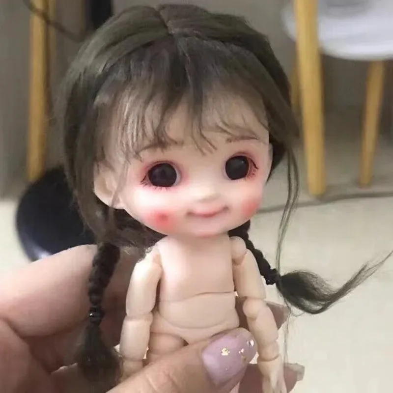 Ob11 doll 目が動けるタイプ OB11 Doll Head - Detachable Wig, Cute Makeup Face, 3D Eyes