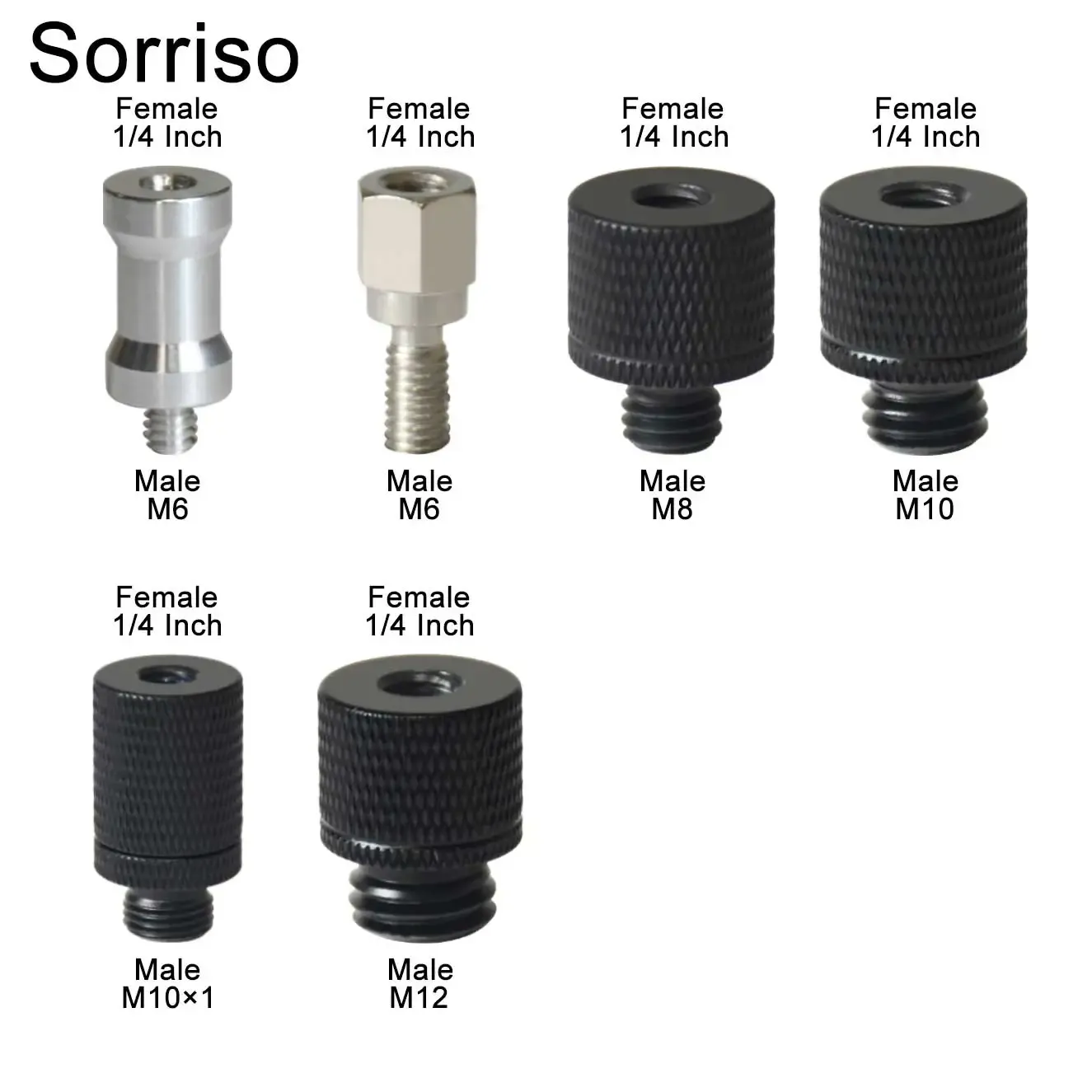 Sorriso Screw Thread Adapter Female 1/4 Inch to Male 1/4, 3/8, 5/8 Inch ...