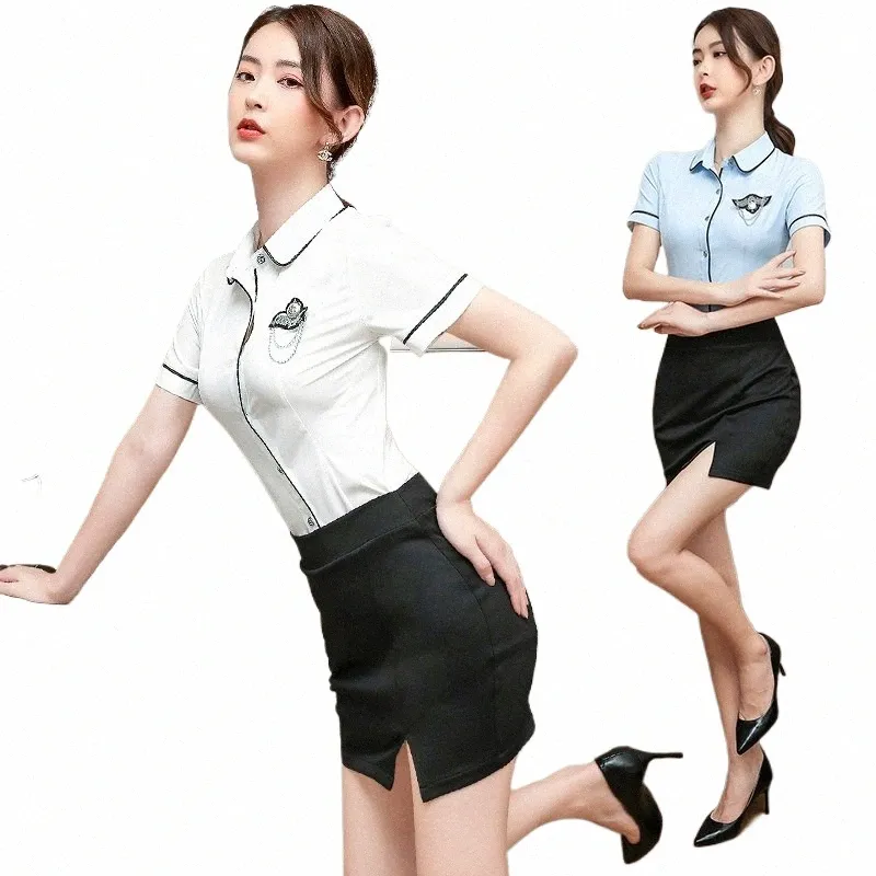 Beauté Sal Spa Uniforme Pour Femme Sexy Restaurant Serveur Vêtements Esthétique Bureau Hôtel Massage Ongles Esthéticienne Café Tenue de Travail a61T #