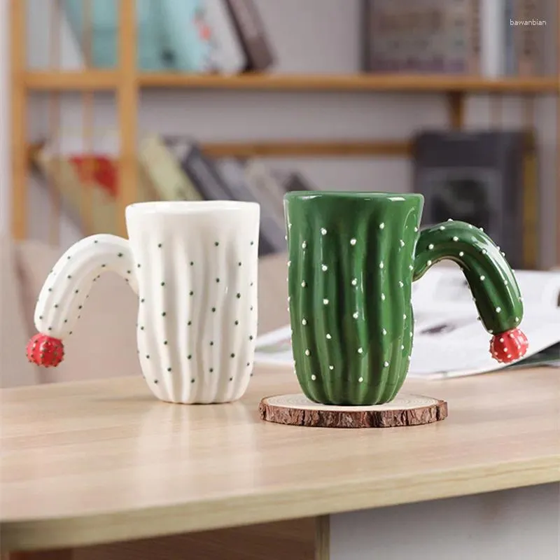 Tasses Cactus Tasse Mignonne Tasse À Café 14oz 400ml Cadeau De Thé Au Lait En Céramique Pour Femmes Hommes Filles Garçons