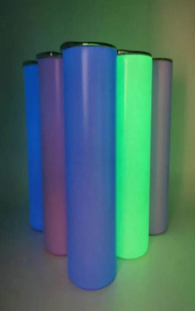 DIYサブリメーションタンブラー暗いマグカップのマググロー20オンスストレートスキニータンブラーが輝く塗装luminous1カップマジックトラベルCU4569424