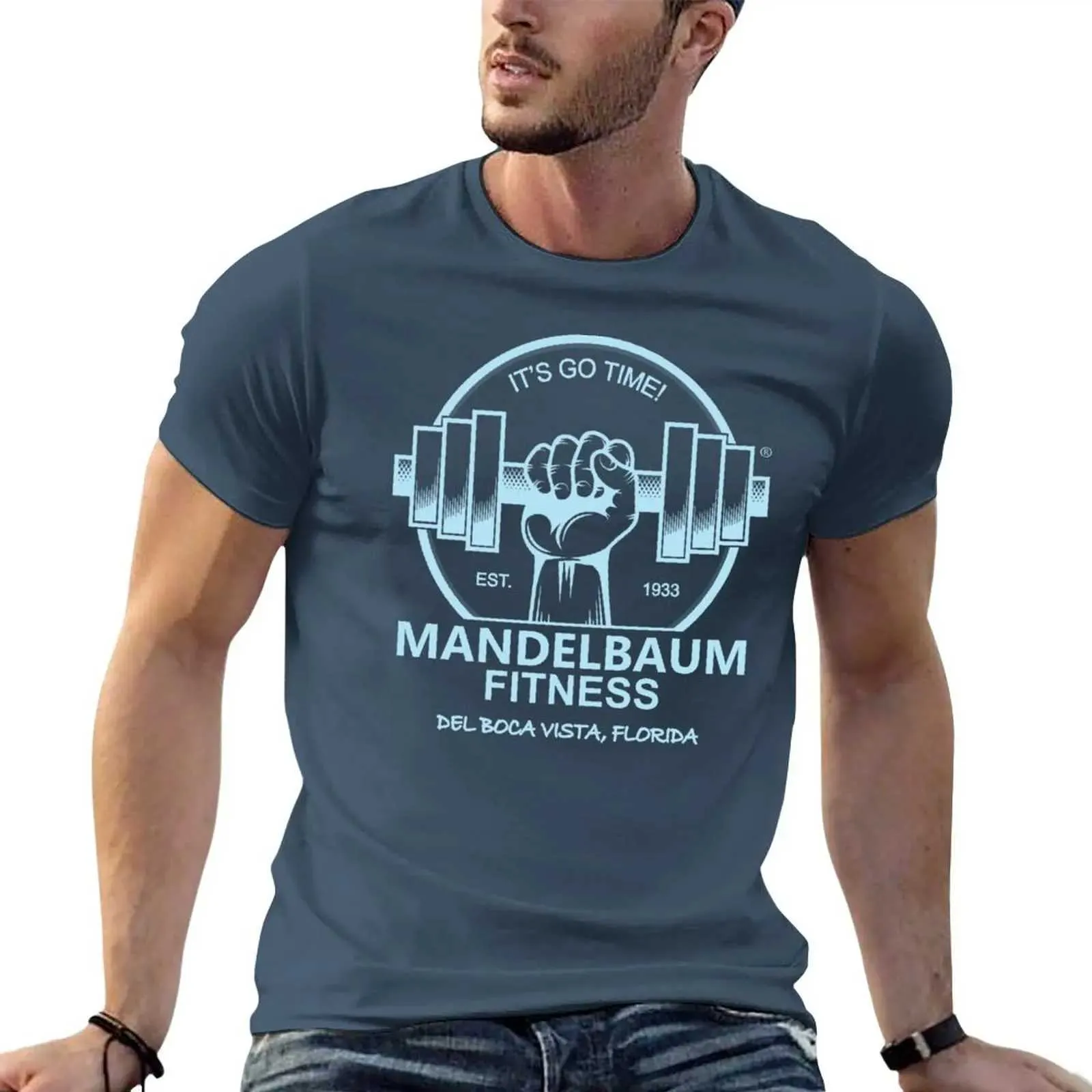 T-shirts pour hommes Mandelbaum Fitness Gym Shirts (DARK) - Del Boca Vista T-Shirts hauts Floride - T-shirts personnalisés pour hommes J240330