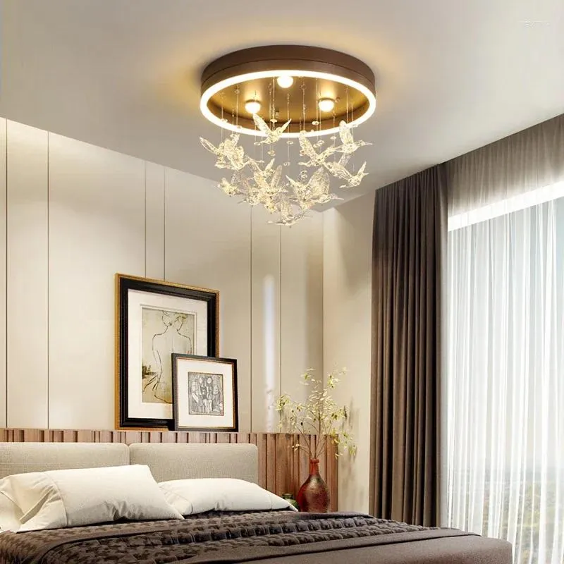 Chandeliers Modern Minimalist Crystal Chandelier LED Bedroom Creative Personality