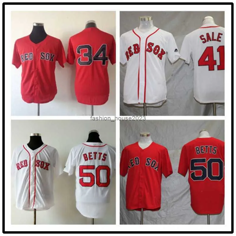 Maillot de Baseball Red Sox Boston hommes brodé Fan édition Elite