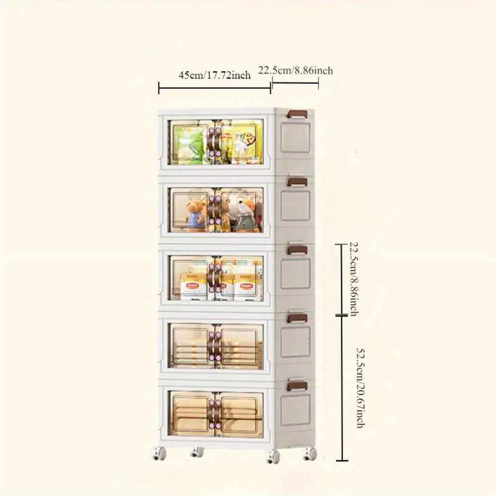 Plastic Folding Home Bedroom Cabinet, Household Clothing Bedding Multi-layer Snack Toy Sundry Storage Box, Finishing Organizer Supplies