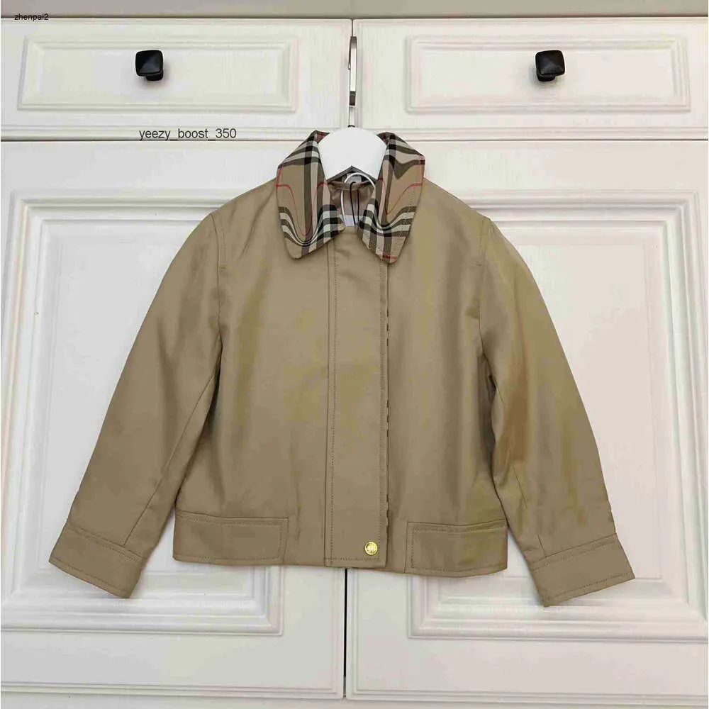 Burberrlies Luxury Designer Kids Jacket WindProof Design Baby Lapel Coatサイズ100-150刺繍された男の子と女の子の服nov05