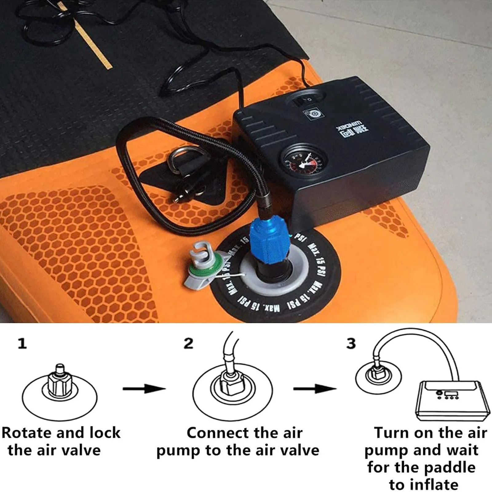 Adattatore pompa SUP - Adattatore valvola aria - SUP - Stand Up Paddle Board - Compressore