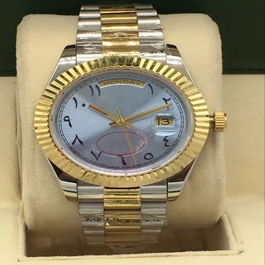 Najnowszy styl arabski tarcza klasyczne męskie zegarki automatyczne 2813 41 mm męskie zegarki mechaniczne Silver Gold ze stali nierdzewnej Ste210D