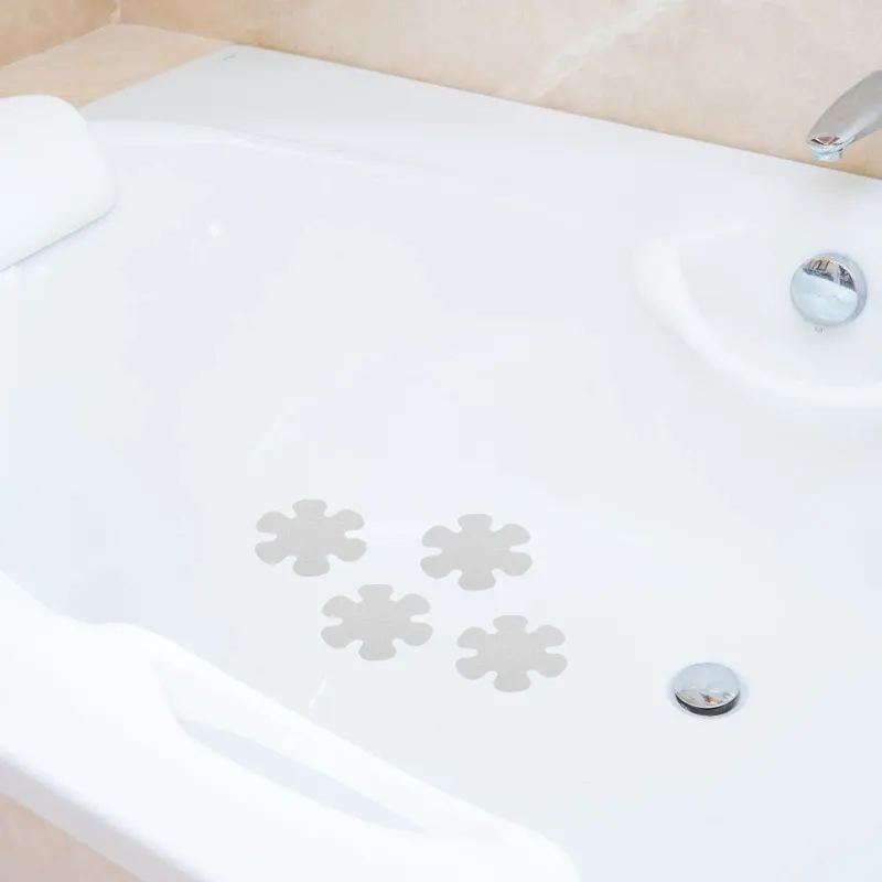 Tappetini da bagno 20 pezzi Adesivi decorativi toppe Decalcomanie per pavimenti in piastrelle Accessori per doccia Adesivo per vasca da bagno Striscia antiscivolo in legno Domani antiscivolo