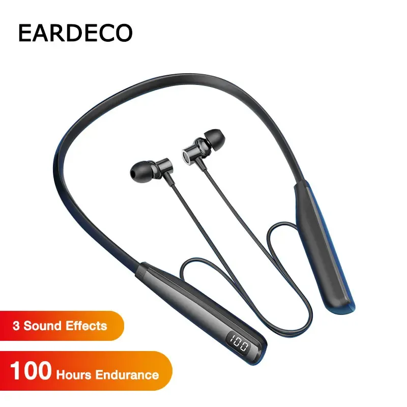 Écouteurs Eardeco 100 heures Platage Bluetooth casque Sport des écouteurs sans fil Écouteurs de couche-col