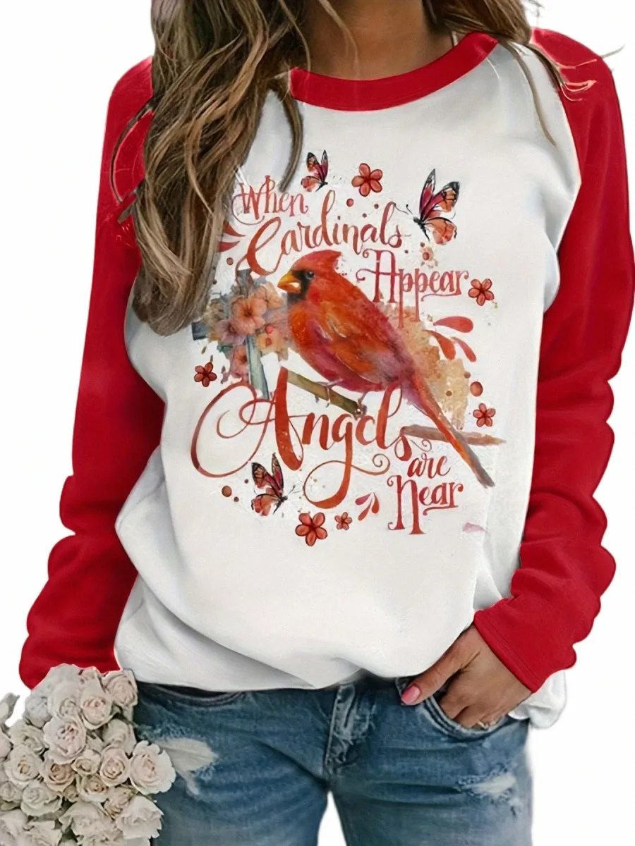 Plus Size Vrouwen Rood Wit Herfst Lente Oversize Vrouwelijke Kleurendruk Grote Maat Gril Casual Lg-Mouwen Dames Hoodie H44t #