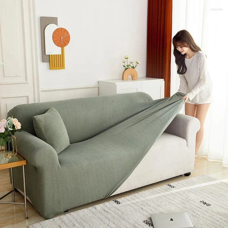 Stuhlhussen HH249 Shake Granular Sofa Sleeve All-Inclusive mit gestricktem, einfarbigem Maiskorn-Kissenbezug