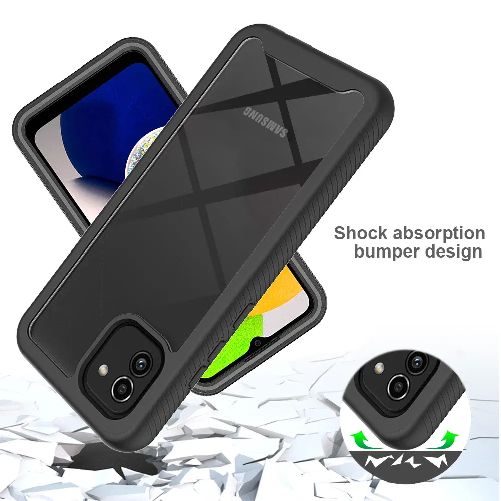 Hybride Rugged Armor Shockproofing Bas pour Samsung Galaxy A03 SM-A035F Caque à dos de tpu doux non glissé