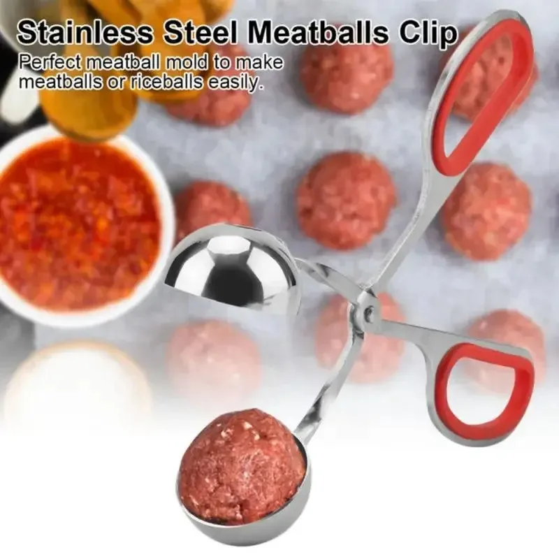 304 Stainless Steel Meatball Sandwich Meatball Maker Food Clip Stuffing Meatballs DIY Fish Ball Egg Ball Machine Kitchen Tools- for DIY Fish Ball Egg Ball Machine