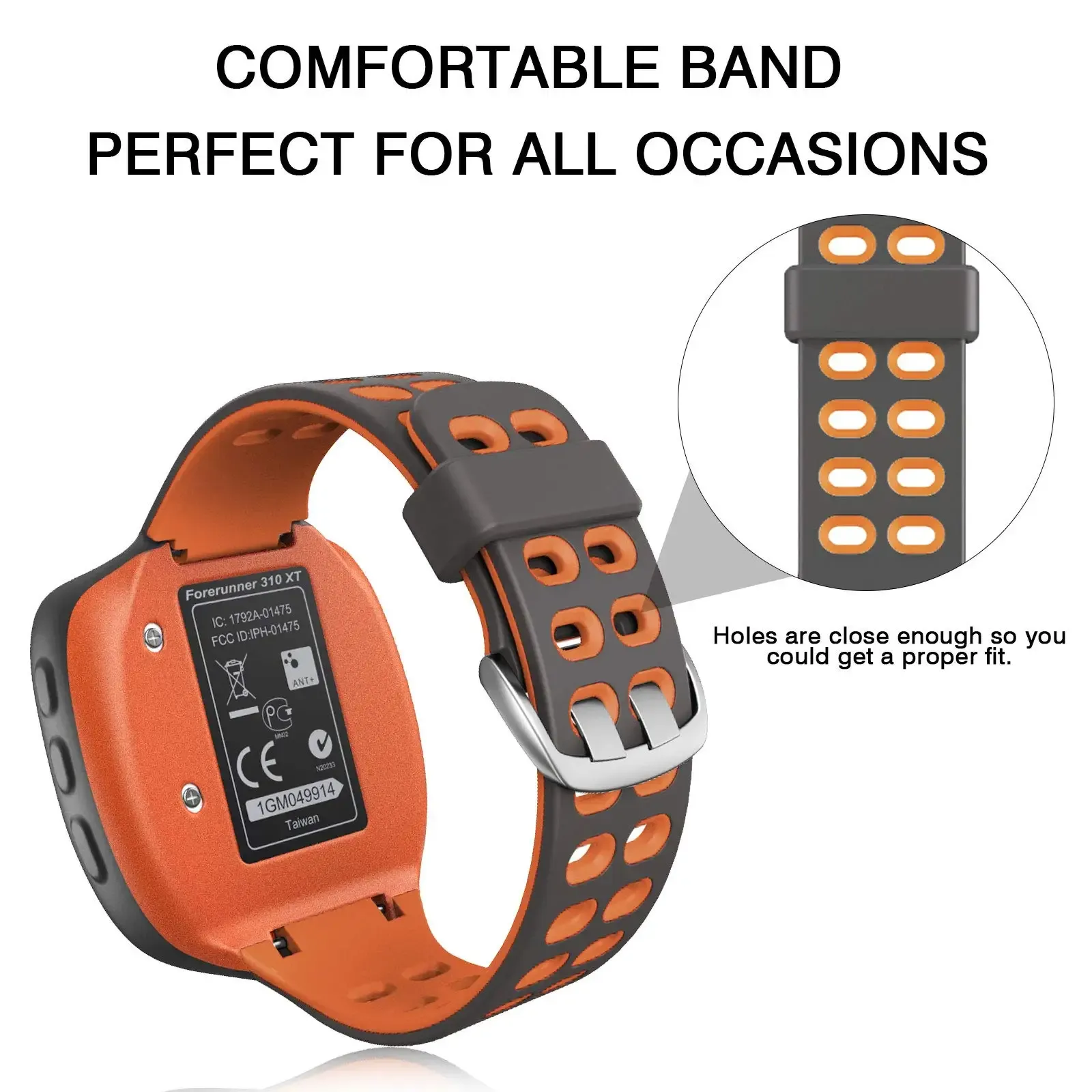 Breathable Replacement Watch Strap for Garmin Forerunner 310XT