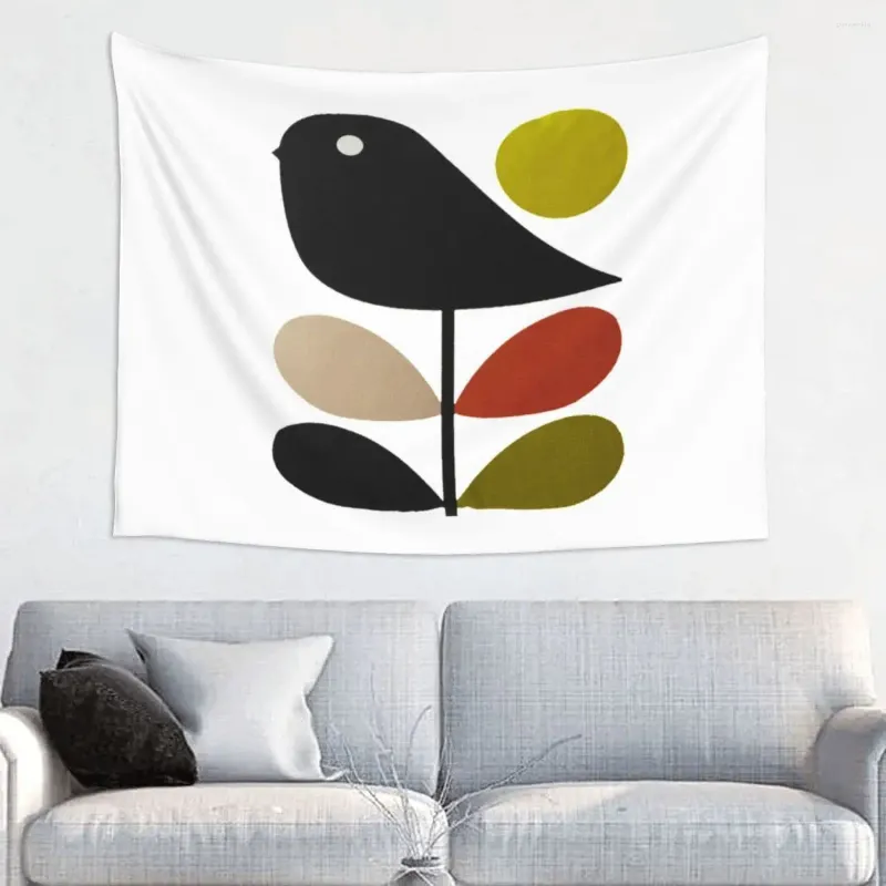 Tapisseries Orla Kiely tige et oiseau pour literie, Style scandinave, tenture murale Hippie, décoration de maison