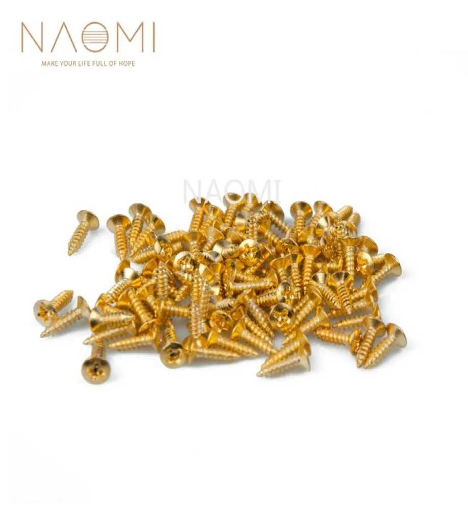 NAOMI 100PCS 11mm 6mm Electric Guitar Screws For Pickguard Back Plate Mount DIY Luthier Tool Pickguard Screws9914409