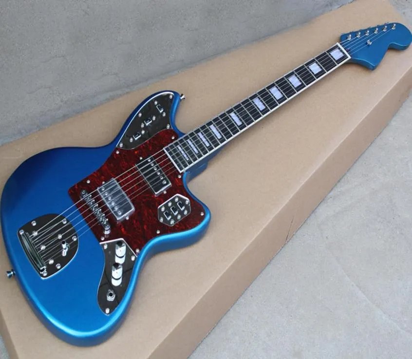 Chitarra elettrica blu metallizzata intera di fabbrica con tastiera in ebano Tastiera in palissandro con rilegatura bianca Offerta Ser2659947 personalizzata