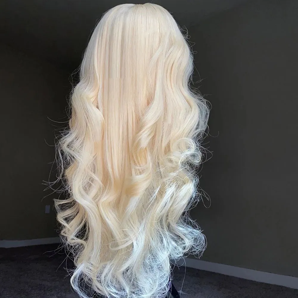 Charisme Long Body Wave Synthetic Lace Front Wig 60 Platine Blonde Perre