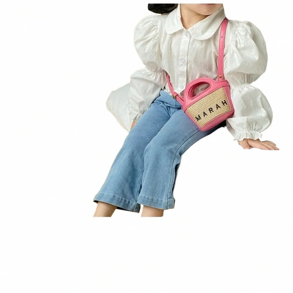 Bolsa de palha bordada simples carta artesanal tecer bolsa de ombro mini estilo boêmio bolsa crossbody para mulheres c6zg #