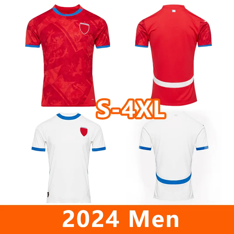 Tjeckien fotbollströjor 2024 Hem och bort Jersey Soucek Hlozek Cvancara Vitik Cerny Kral Player Version version