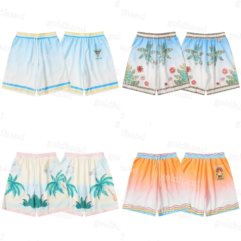 Shorts casuais masculinos casablanca designer brach shorts calças havaianas flor impressa shorts board shorts