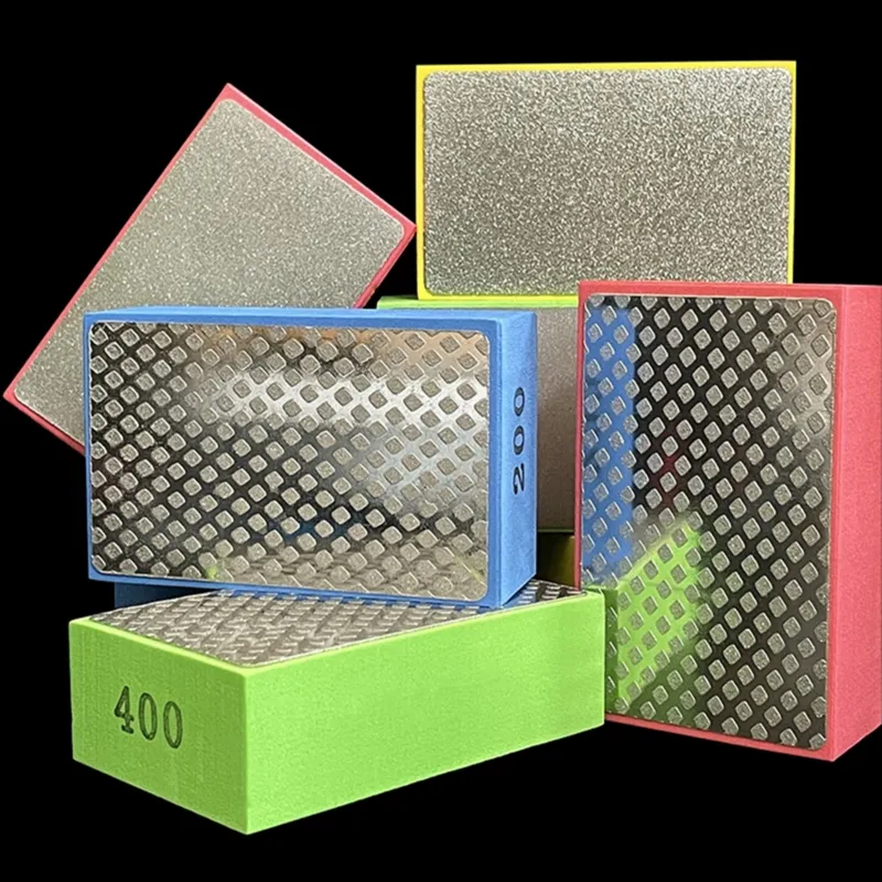 Portabla diamanthandpoleringskuddar handhållna slipdynor för glasskakelplattor slipning 60/100/200/400# M4YD