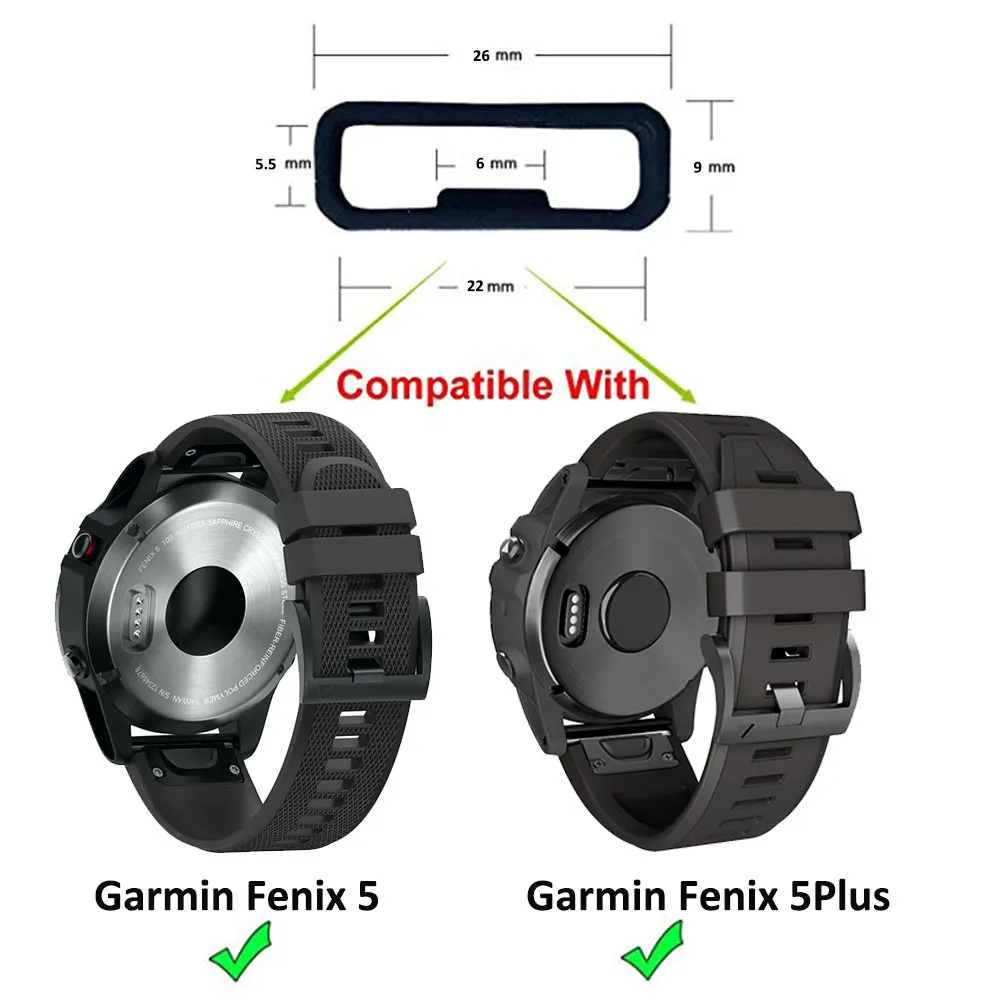 Silikonband Keeper för Garmin Vivomove HR/VivoActive 3 Rem Rummi Loop For Forerunner 245 Watch Buckle Silicone Accessories