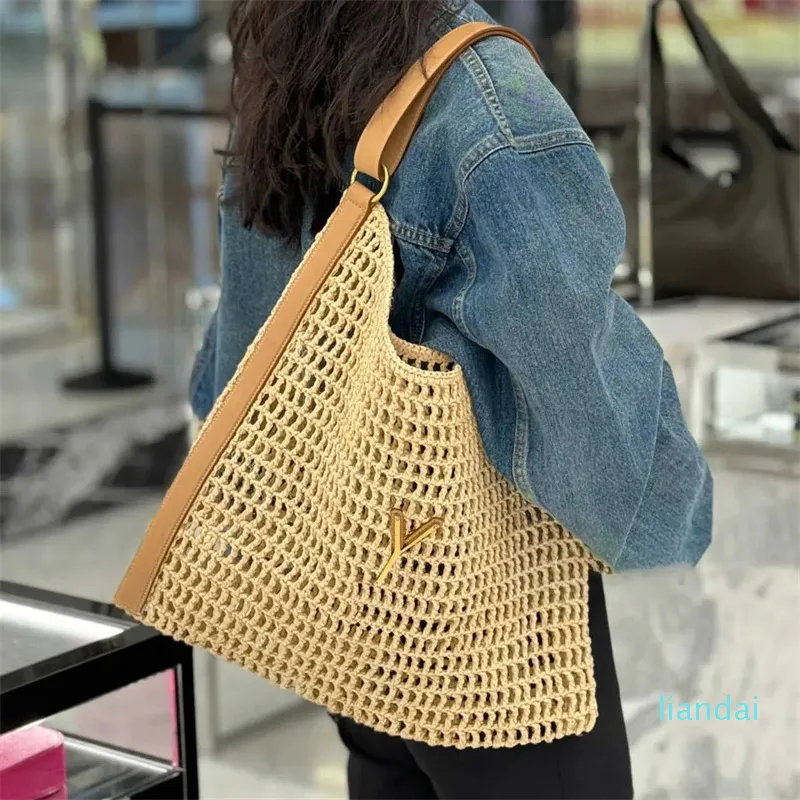 10A Stro Hobo Tas Zomer Designer Strandtassen Weave Schouder Onderarm Zwervers Luxe Tote Handtas Strand Bakken Lafite Gras