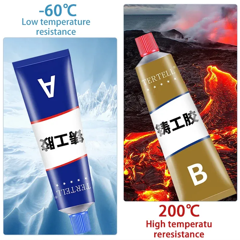 Extra Strong Metal Repair Glue Cold Welding Glue Strong Metal Adhesives Heat Resistance AB Glue Industrial Patching Agent