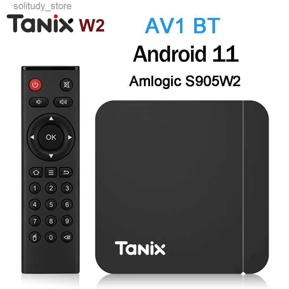 Set Top Box Tanix W2 Android 11 TV Box Amlogic S905W2 2G/16G AV1 BT TVBOX 2.4G 5G Dual WiFi 4K HD Set Top Box 4G/64G Lettore multimediale Q240330