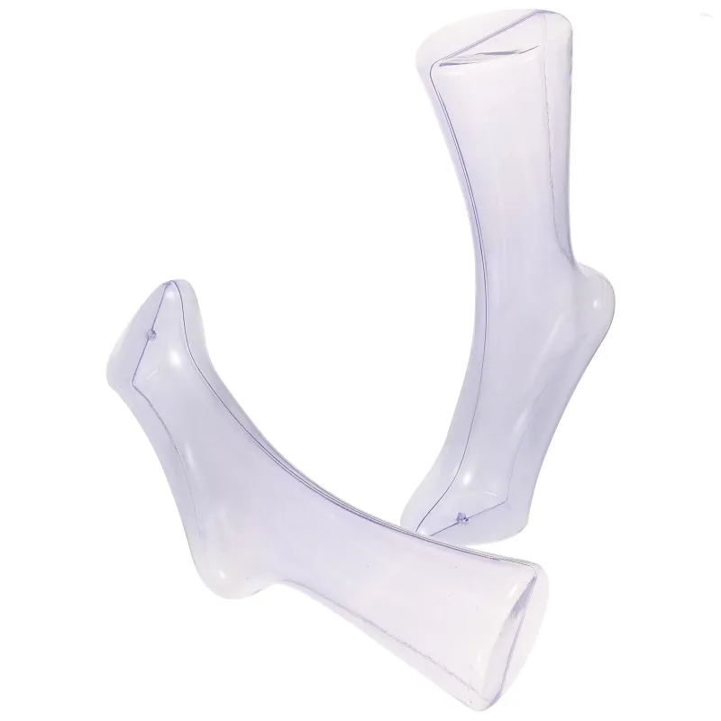 Decorative Plates 2 Pcs Plastic Transparent Foot Mold Socks Showcase Mannequin Feet Stockings Mulitool Model Dress For
