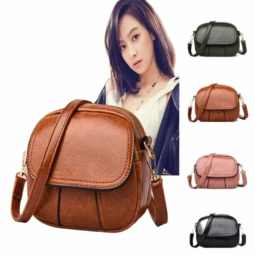 أكياس Pu Leather Crossbody 2024 لونًا صغيرًا صلبًا صغيرًا مستديرًا ، حقائب يد غير رسمية ، حقيبة الكتف الإبطية ، I2ID#