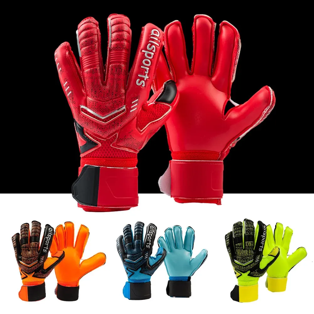 Kids Unissex Professional Soccer Goldes Luvas de 4 mm de látex com proteção de dedos Protetor de goleiro de futebol 240318