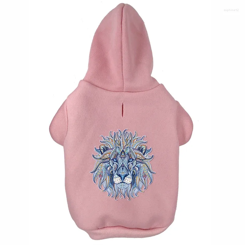 Dog Apparel Blue Lion Printed Pet Puppy Clothes Hoodies Jumpers Tracksuits For Chihuahua Teacup Care And Large Dogs