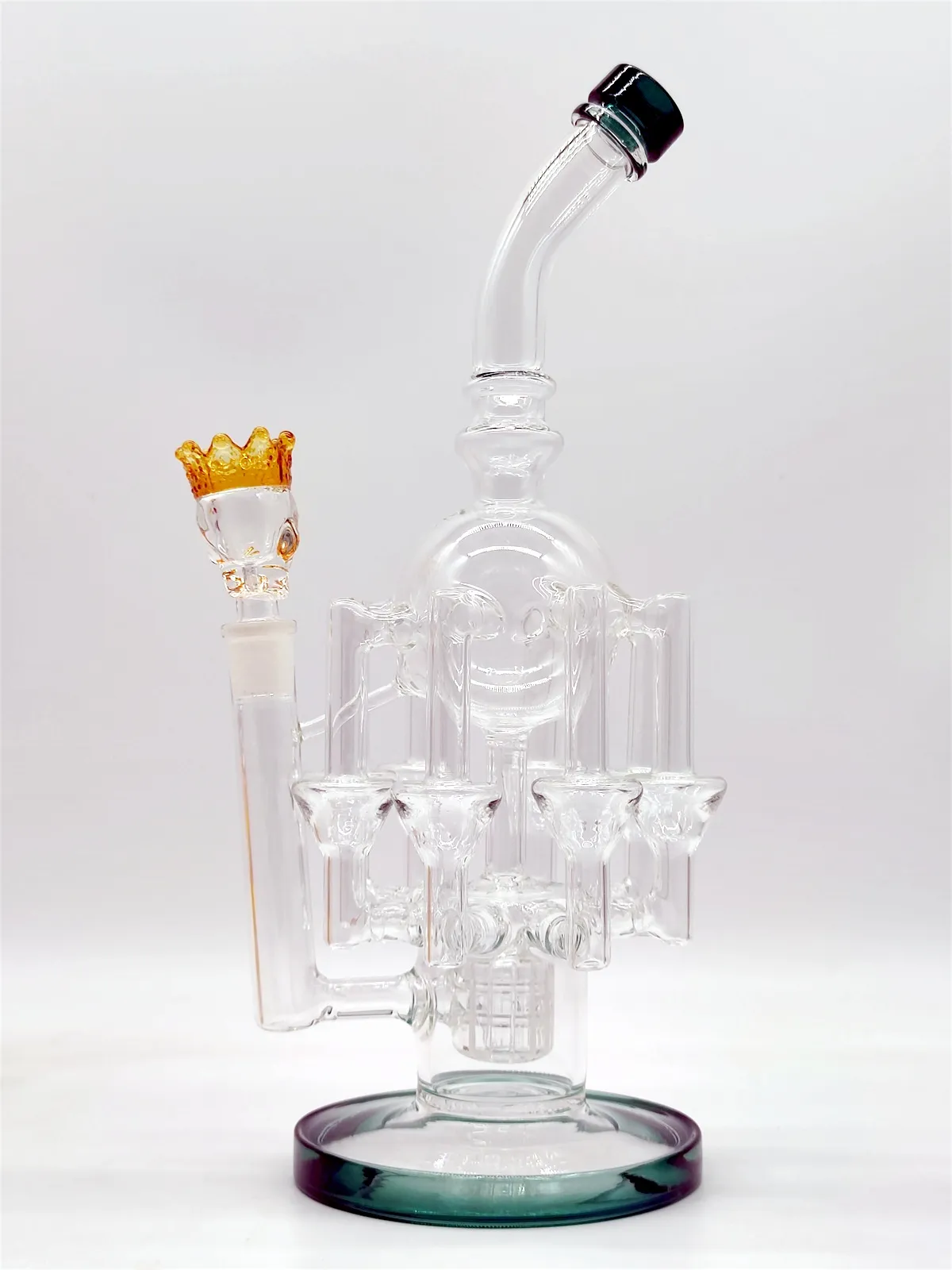 2024 Heady Glass Neo Fab 8 Bras Octopus 13 pouces Bangs en verre à grande échelle Pipe à eau Bong Tabac Fumer 14MM Bol Dab Rig Recycler Bubbler Pipes